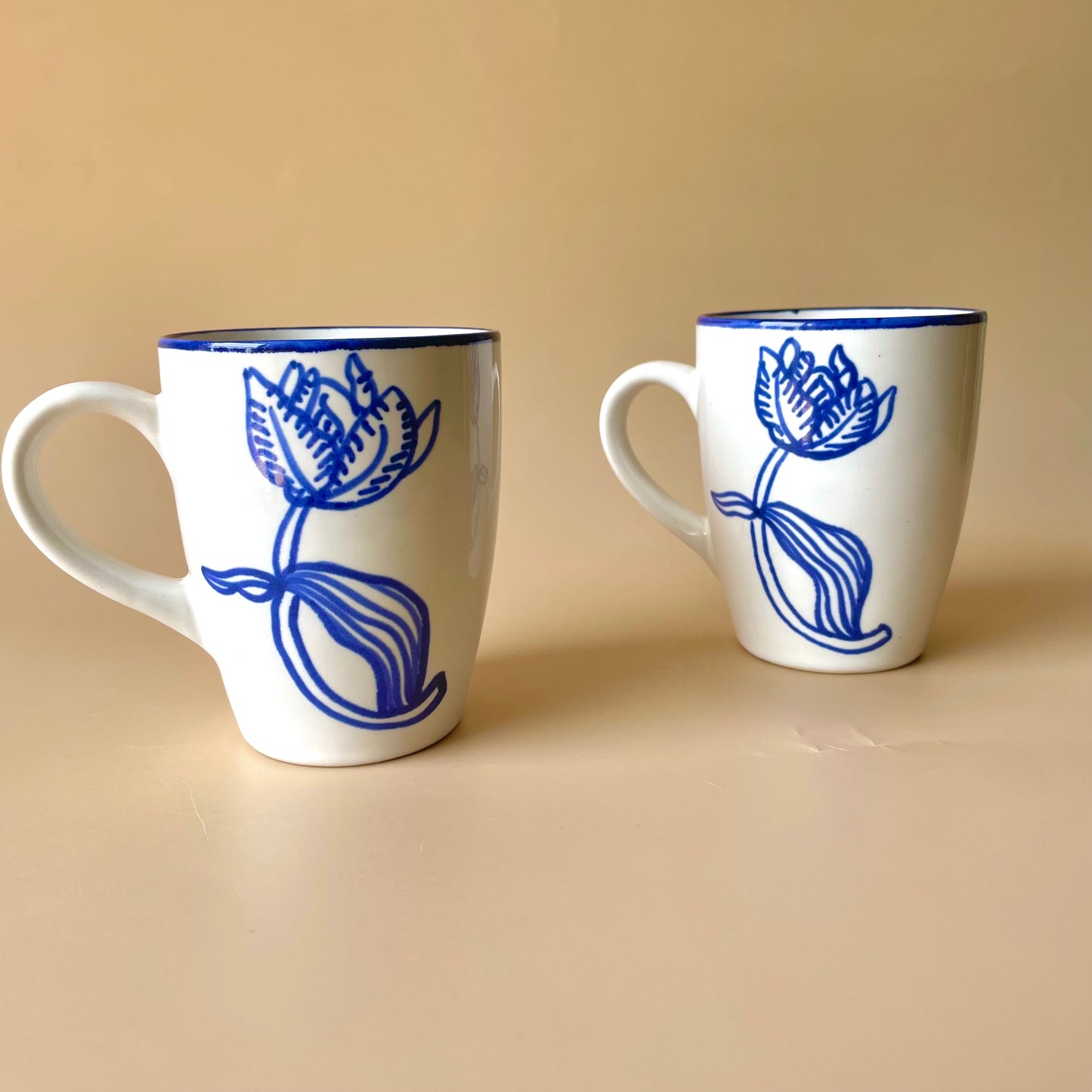 Neel Kamal sketch mug (hand-painted blue lotus)