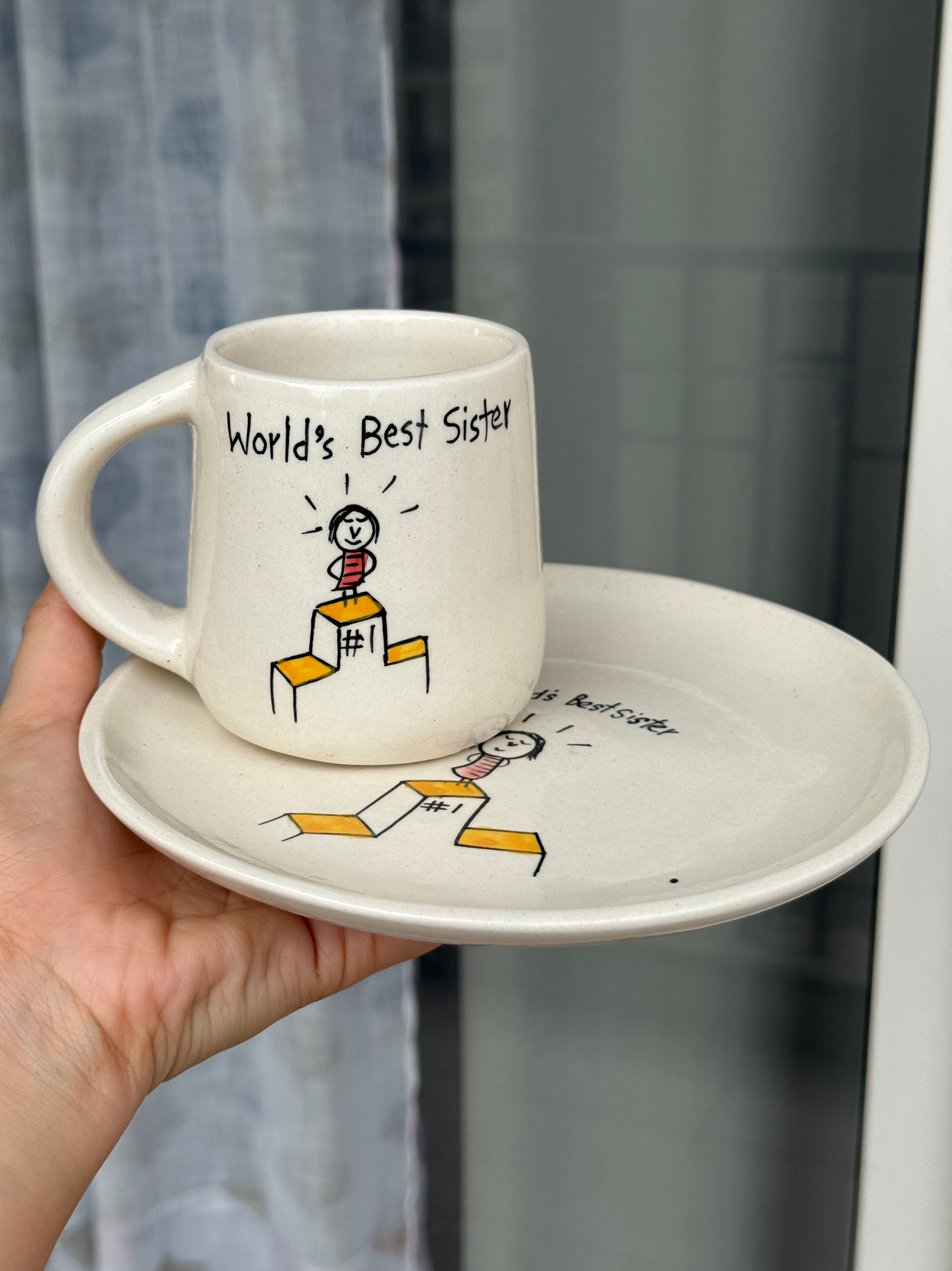 Worlds Best Sister set (mug and plate)
