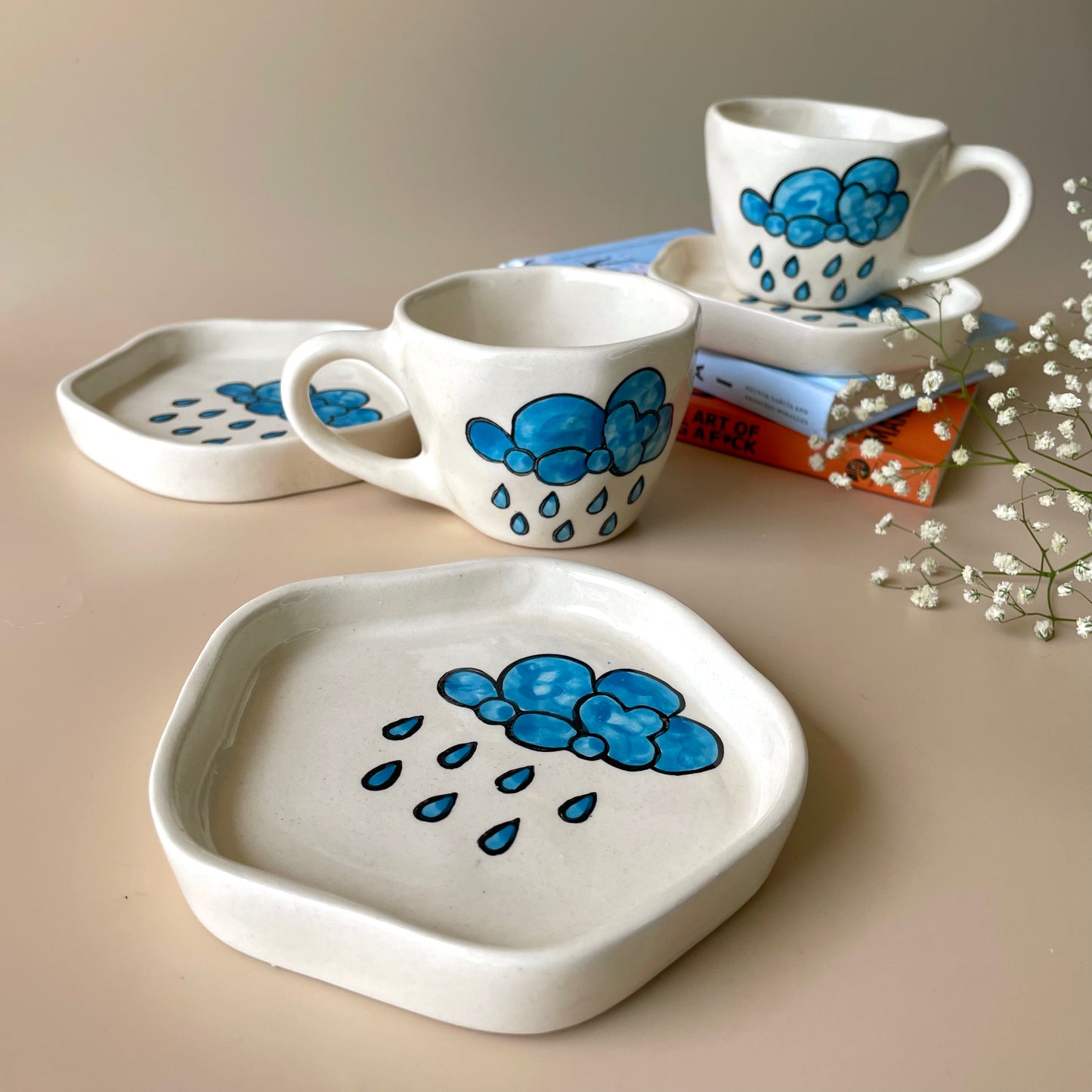 Rainy cloud cup saucer (BUY 1 GET 1 Free)