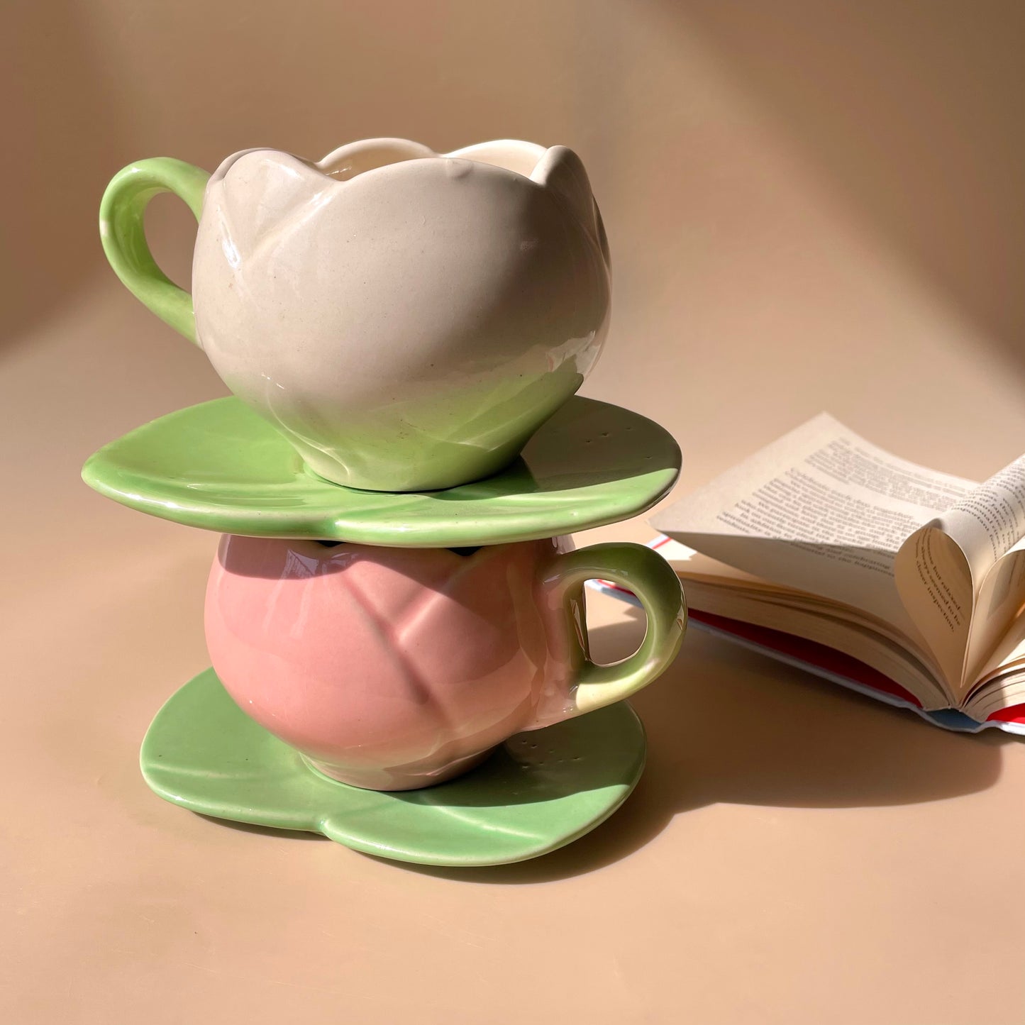 Lotus biscoff mug saucer set (4 pieces)