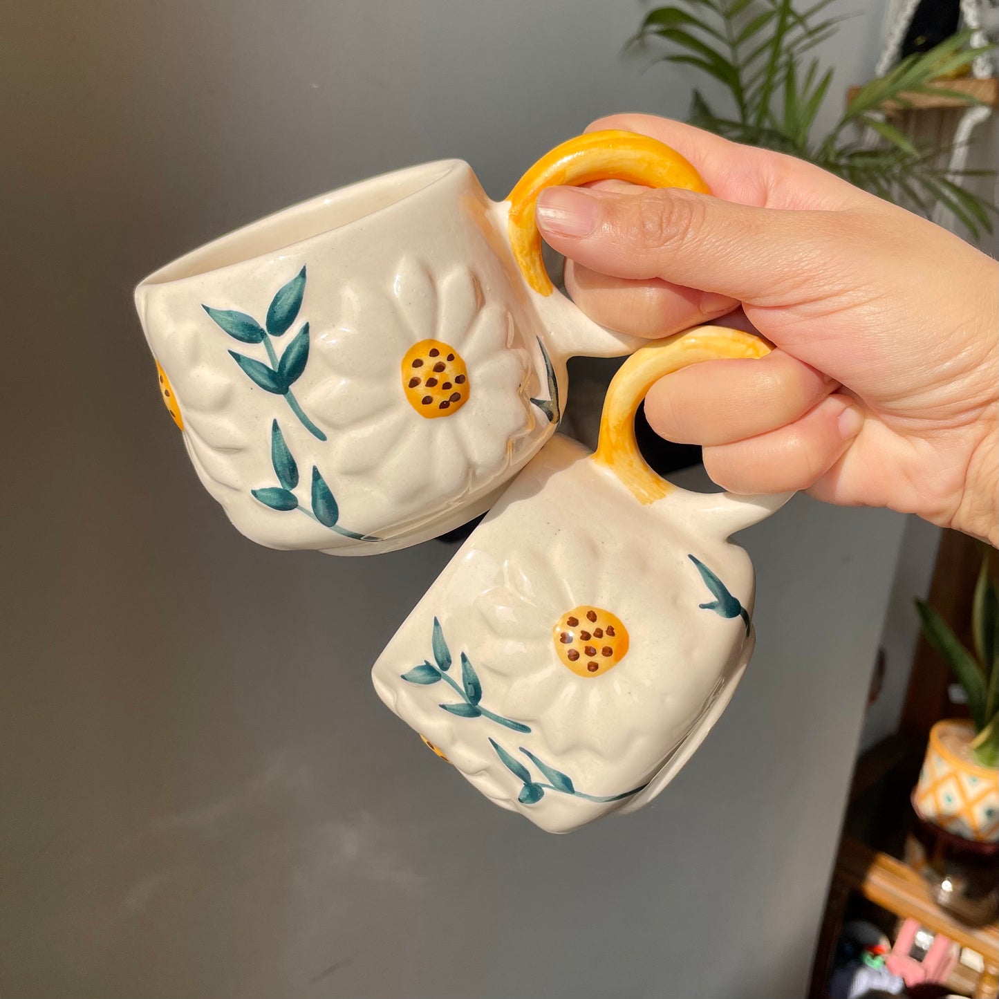 White Sunflower mug