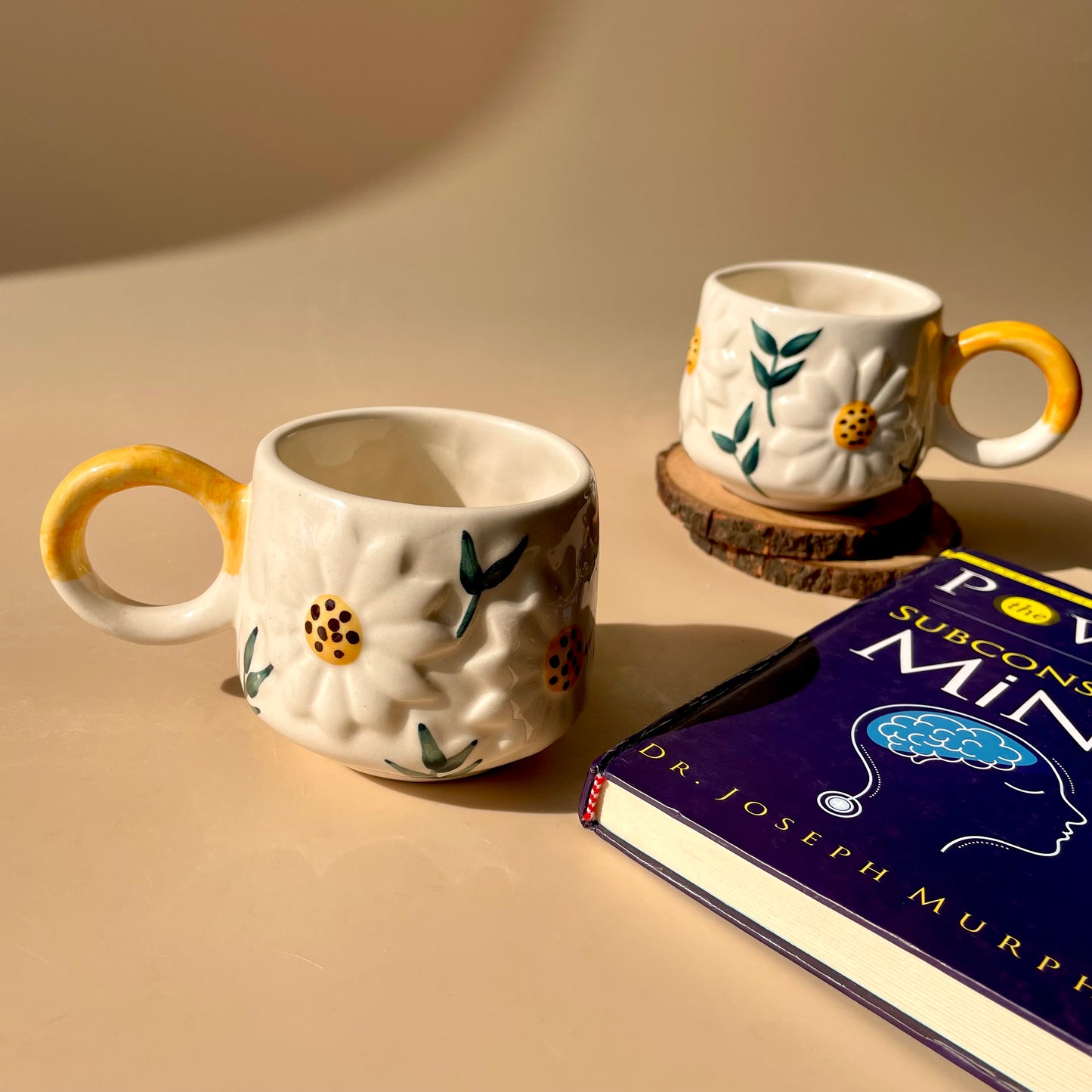 White Sunflower mug