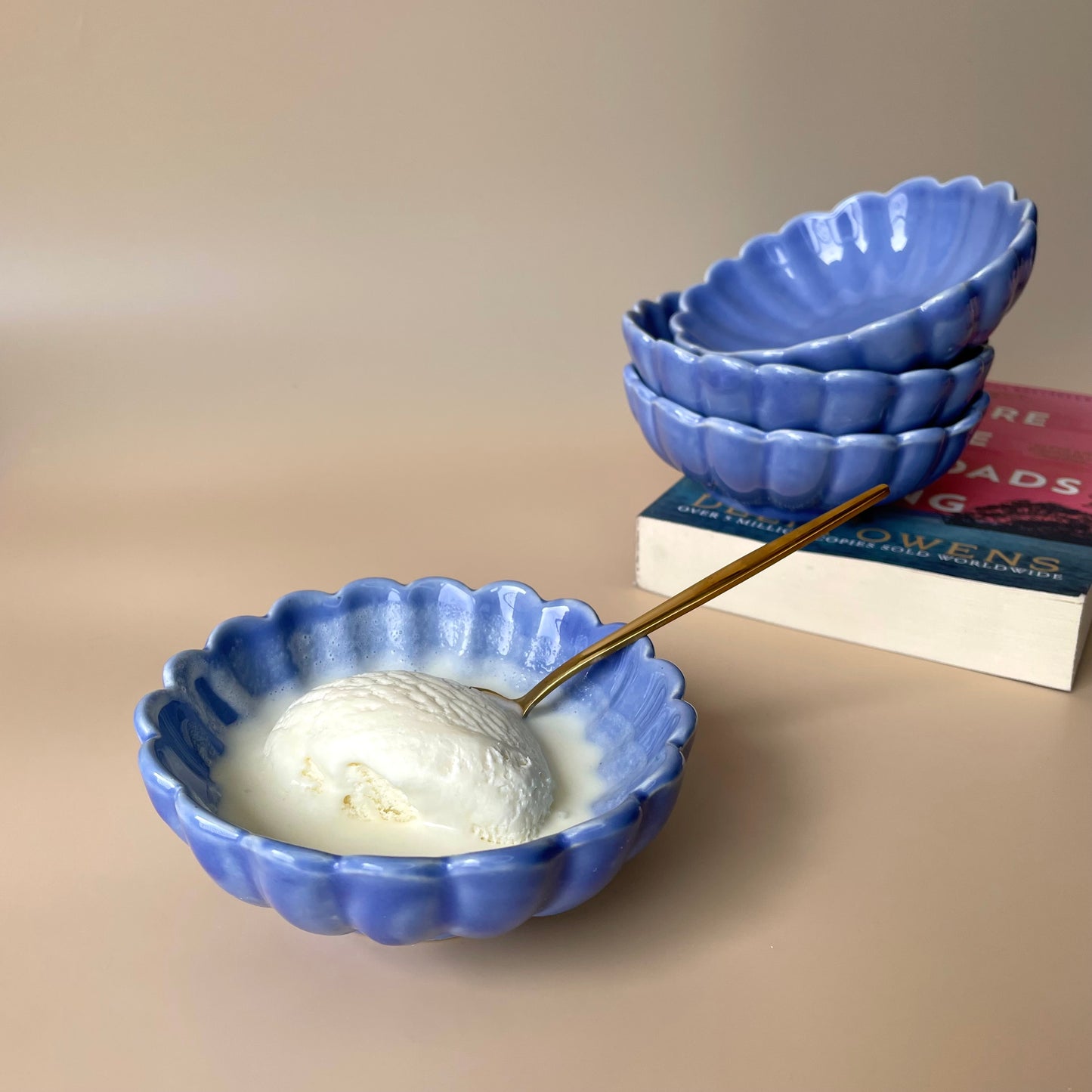 Floral Icecream dessert bowl set of 4