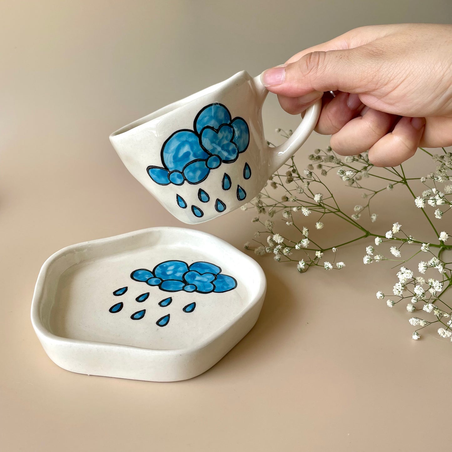 Rainy cloud cup saucer (BUY 1 GET 1 Free)