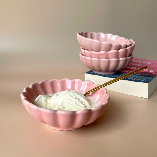 Floral ice cream bowl pink (BUY 1 GET 1 Free)