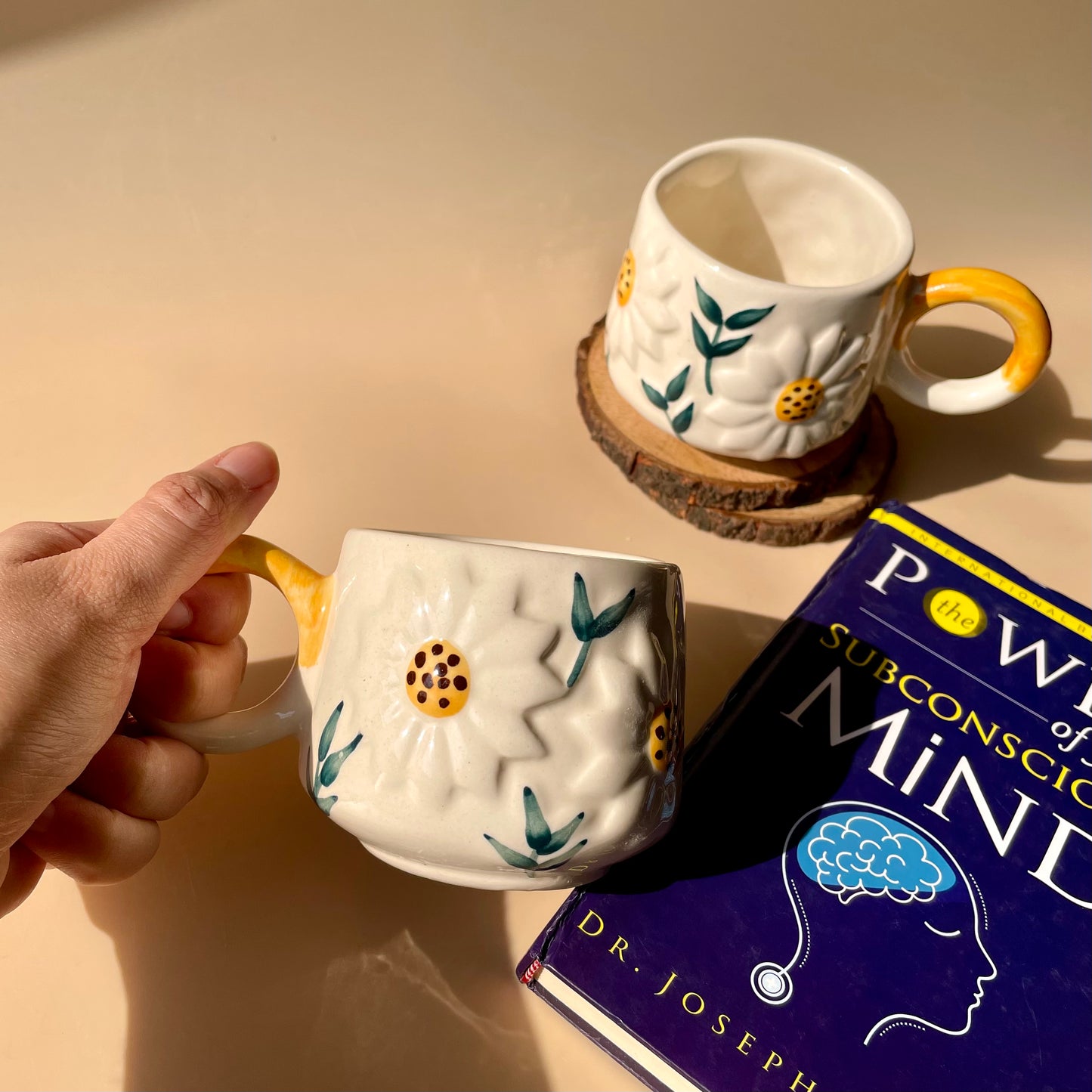 White Sunflower mug