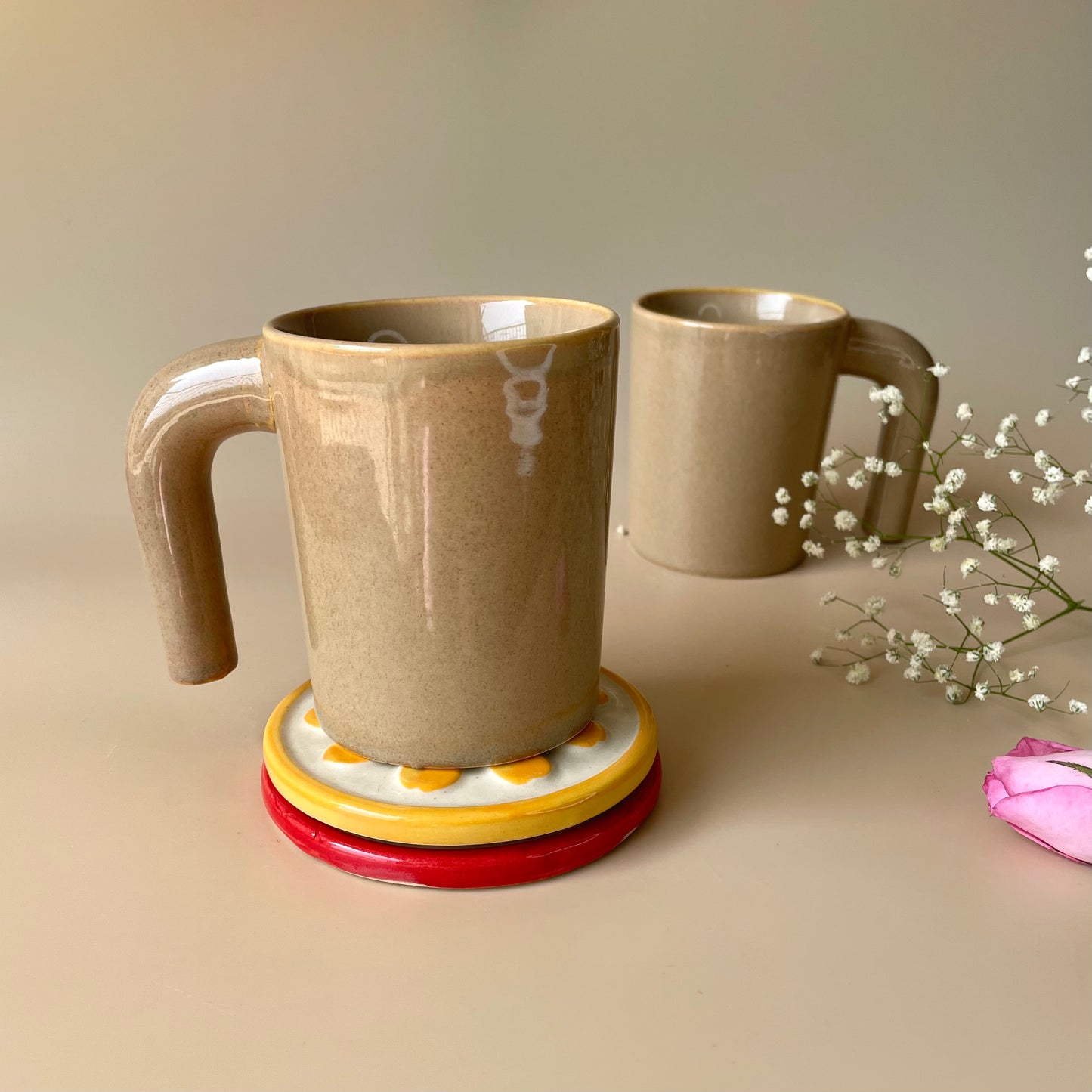 Salted Caramel coffee mug with open handle