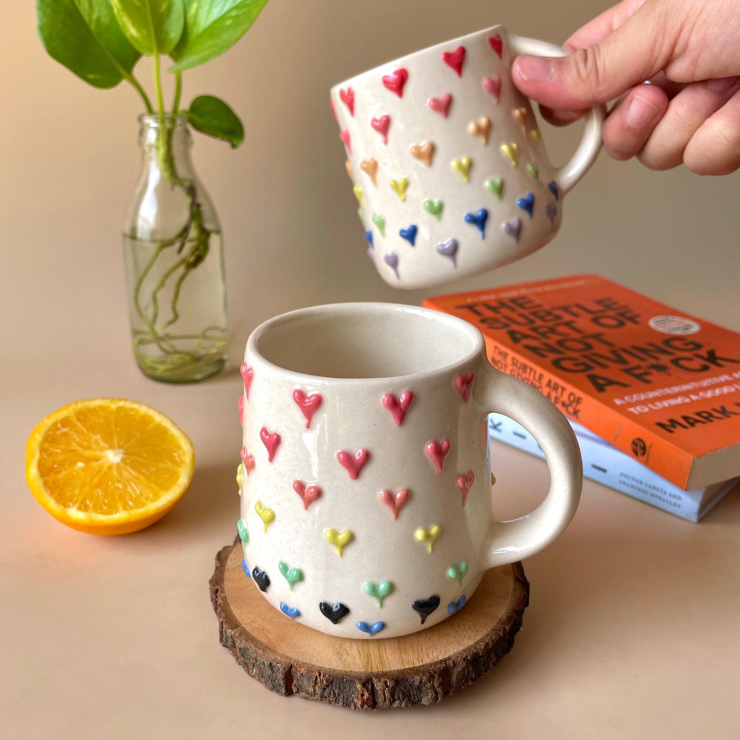 Mystical hearts coffee mug (Rainbow)