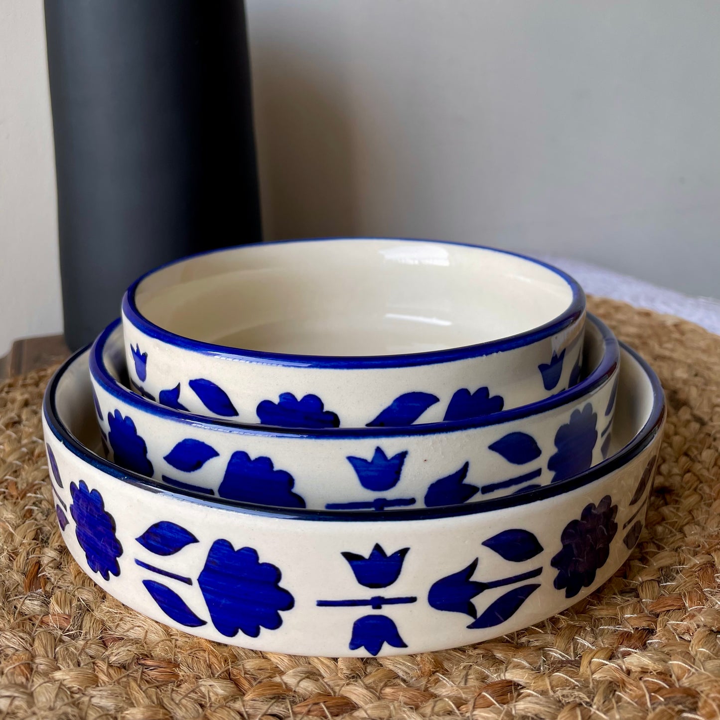 Buy Blue Floral Trio Salad Bowl set Online