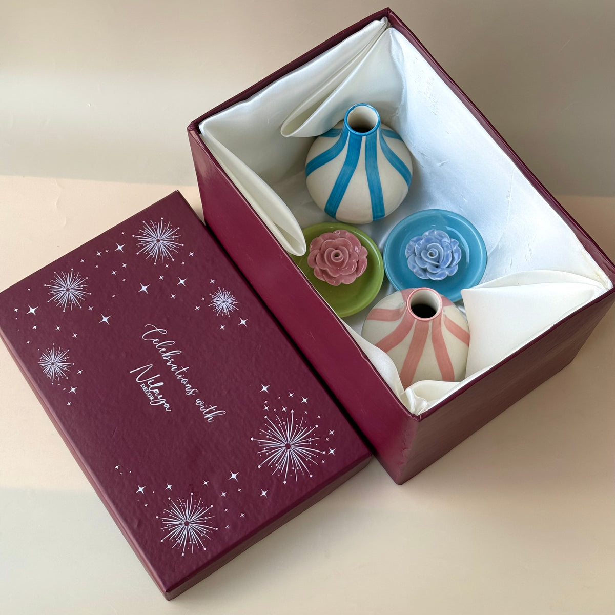 Stripes Flower Vase Gift Box