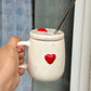Love at first sip sipper (cum mug) with straw