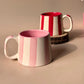 Candy stripe love mug (set of 2- pink & red)