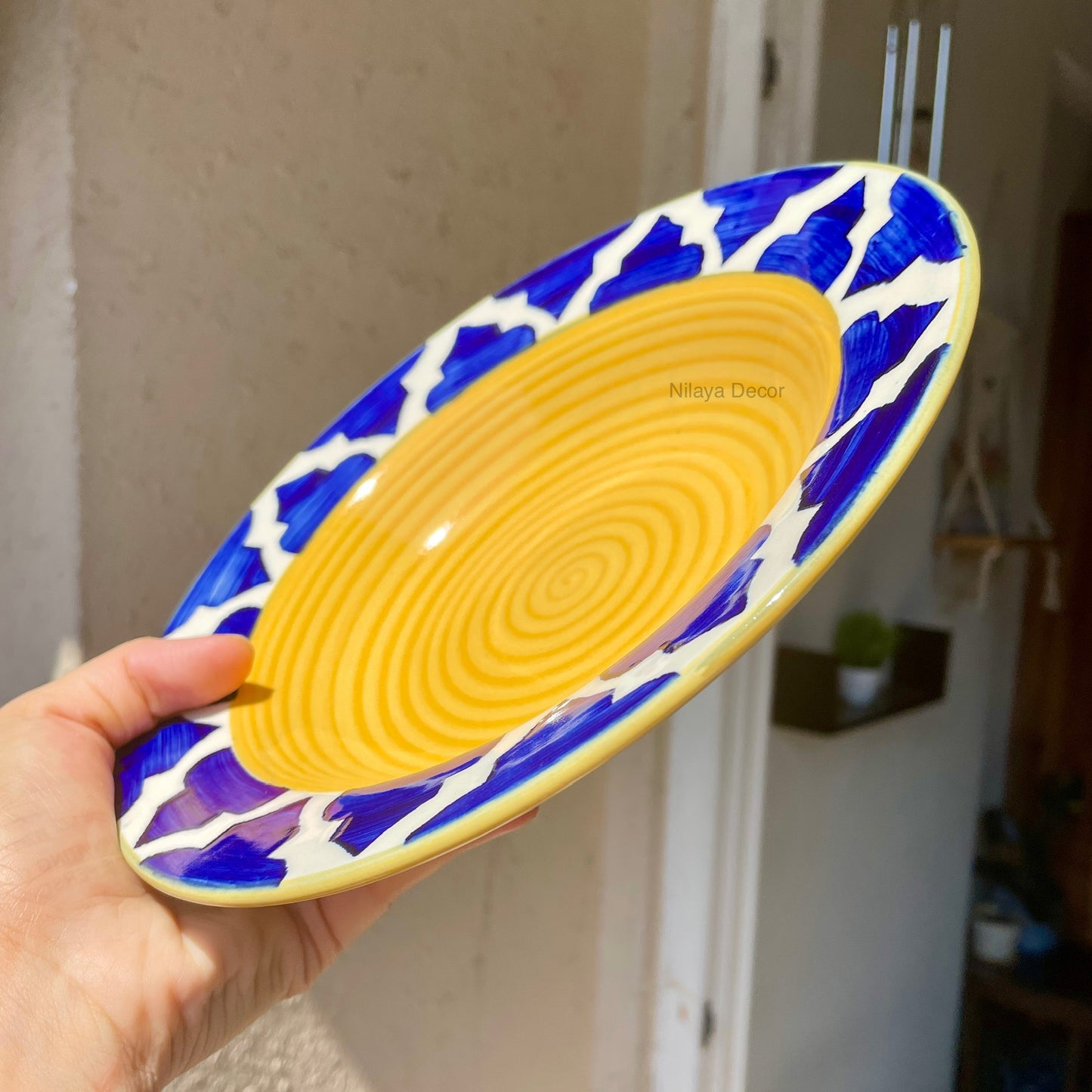 Yellow spiral pasta plate- FLAT 25% Off