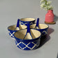 Blue Moroccan soup bowl with spoon