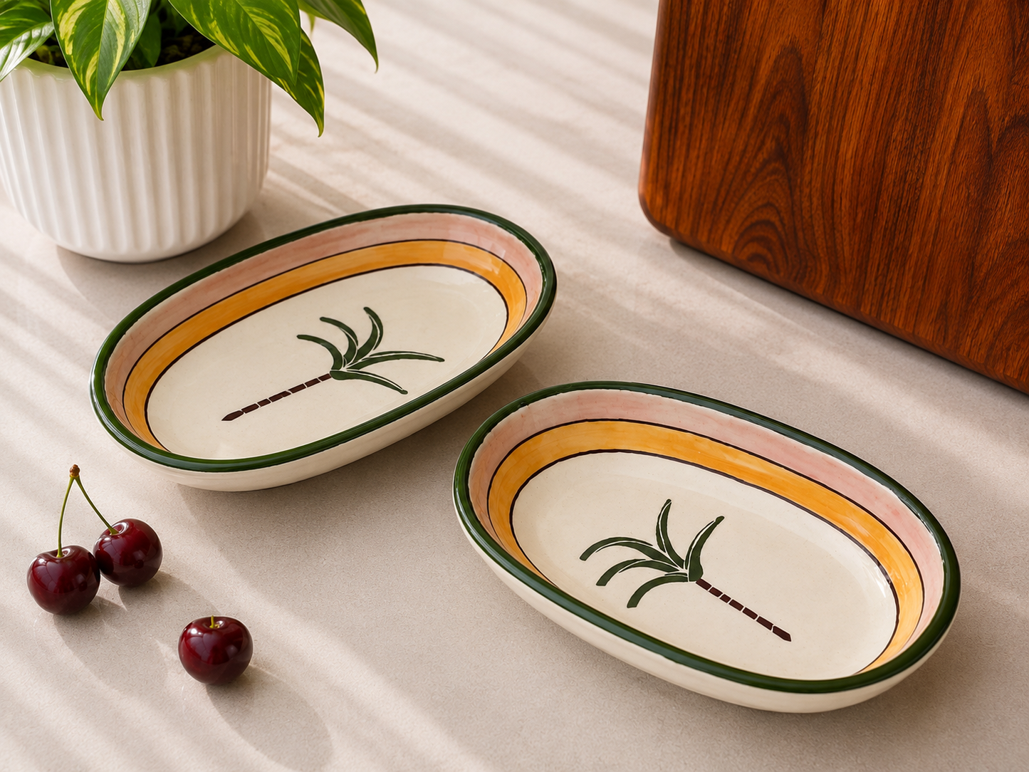 Oval pasta plate cum bowl - Palm