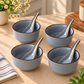 Grey Matte Soup bowl - Set of 4
