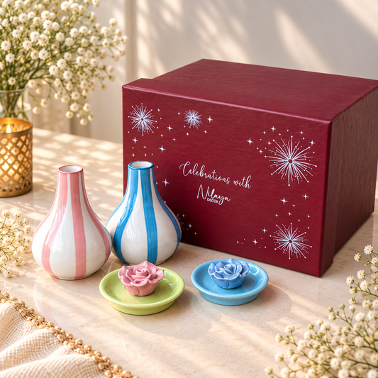 Stripes Flower Vase Gift Box