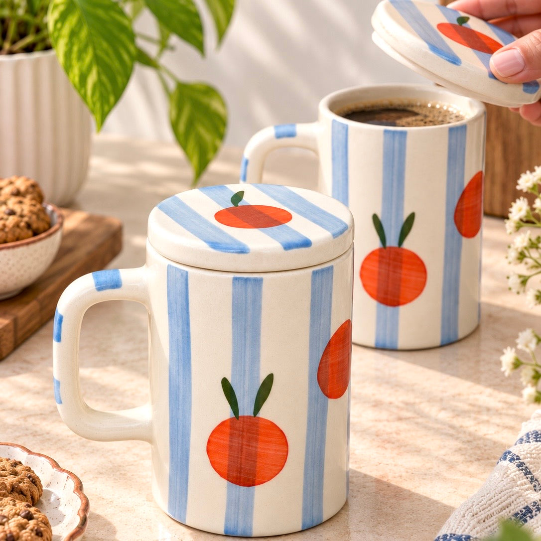 Orange pop mug (with Lid)