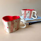 Shape of heart mug- Pink stripes