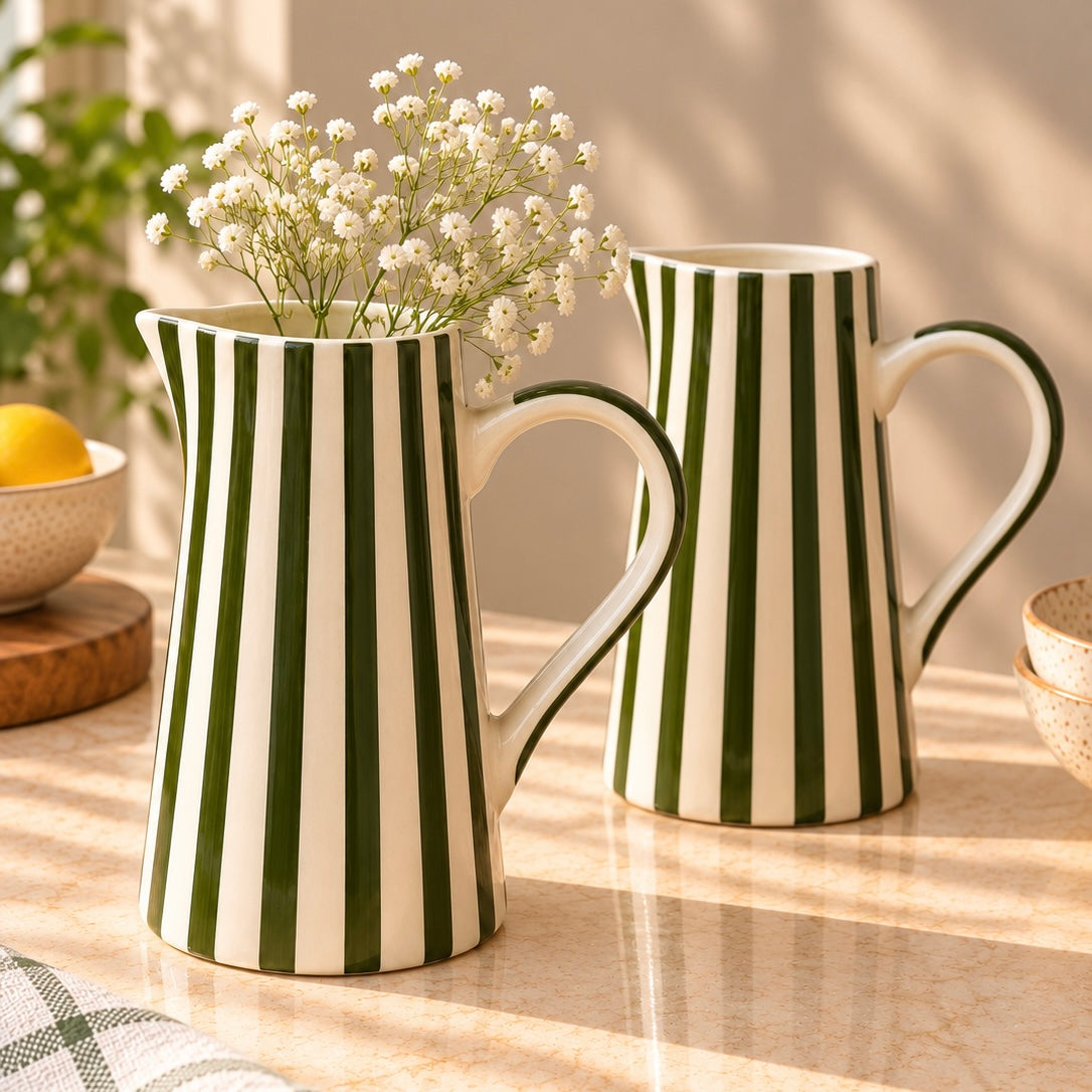 Olive Stripe Jug