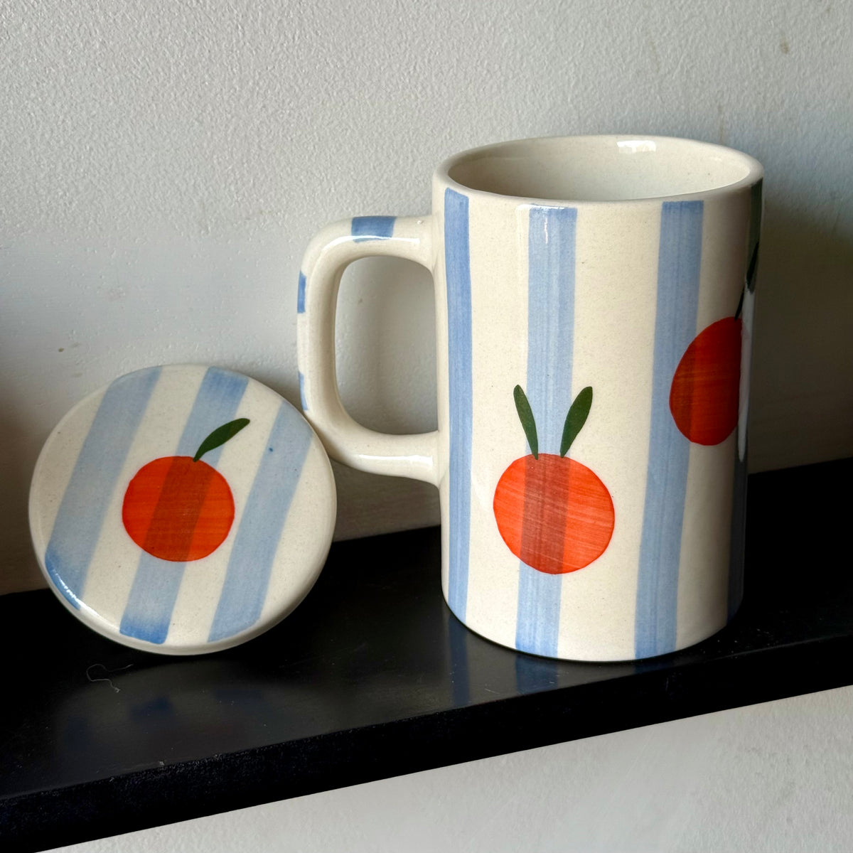 Orange pop mug (with Lid)