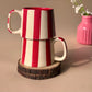 Candy stripe love mug (red)