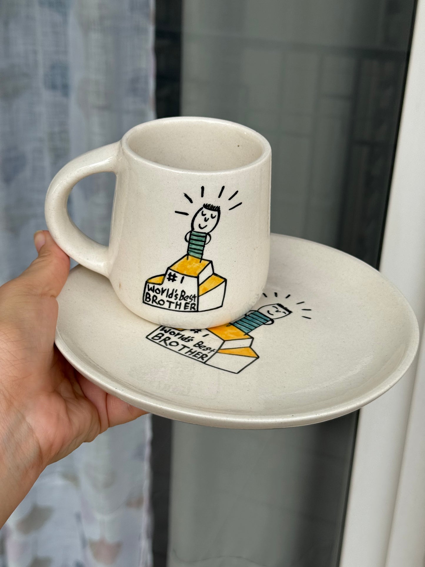 Worlds Best Brother set (mug and plate)
