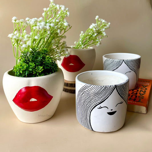 Grow girl & Pout planter - Set of 2