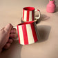 Candy stripe love mug (red)