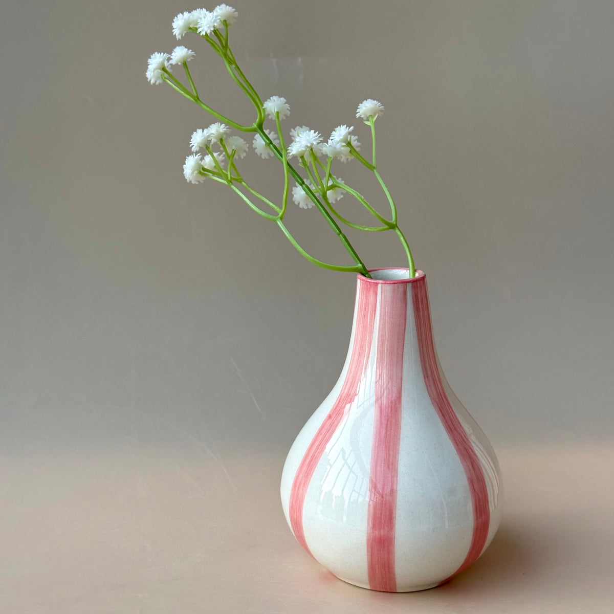 Stripes Flower Vase - Pink