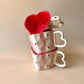 Shape of heart mug- Pink stripes