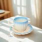 Ocean shell cup saucer (ombré blue)
