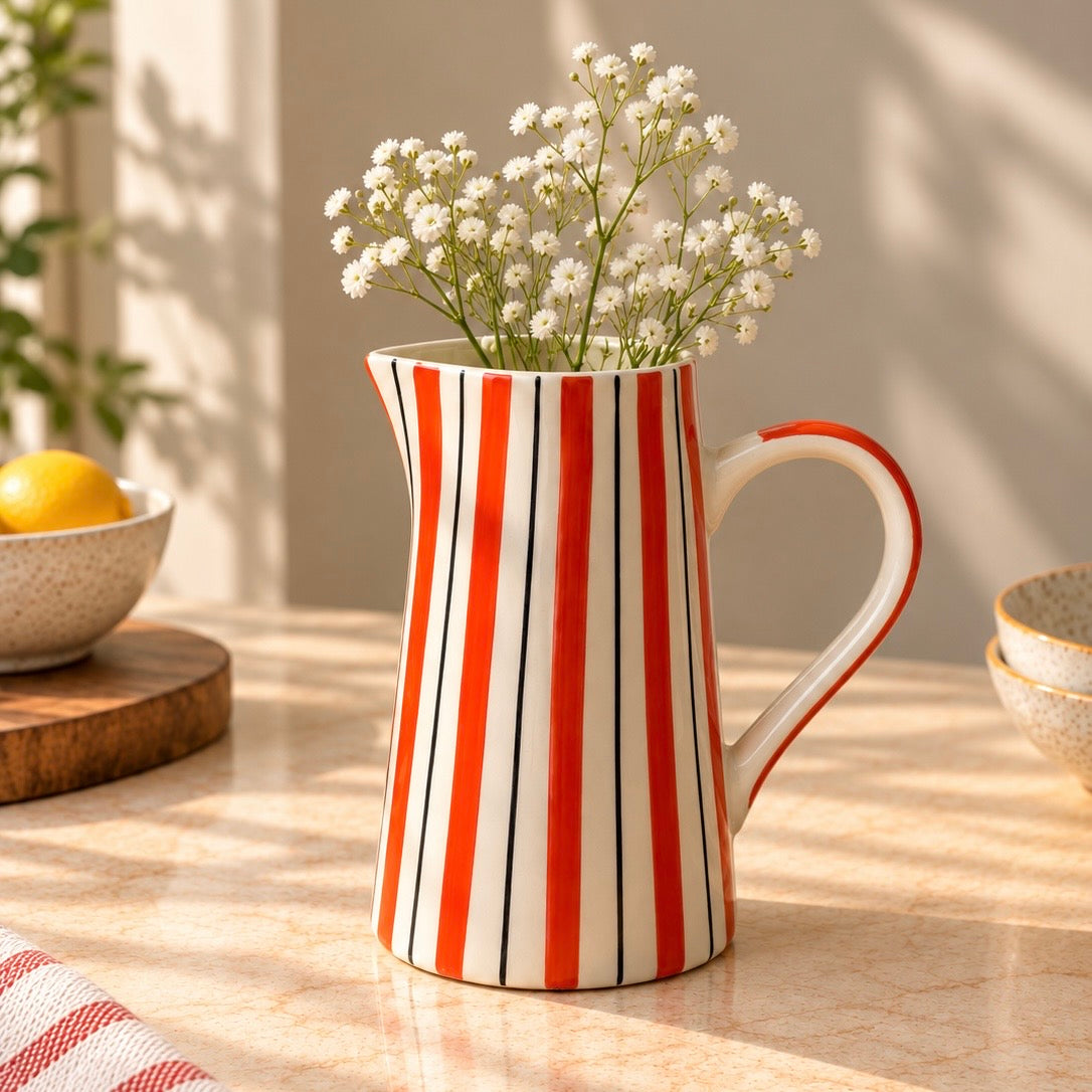 Orange Zesty Stripes Jug