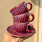 Crimson cup saucer set