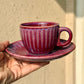 Crimson cup saucer set
