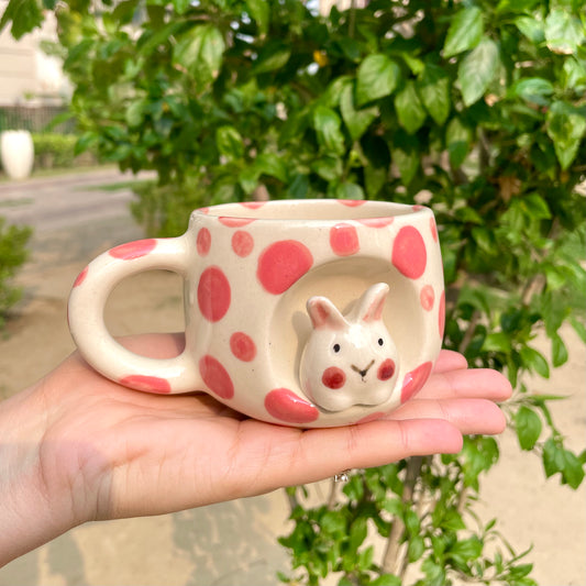 Bunny nest coffee mug (Pink)