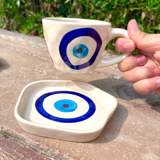 Evil eye cup and saucer