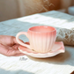 Ocean shell cup saucer (Ombré pink)
