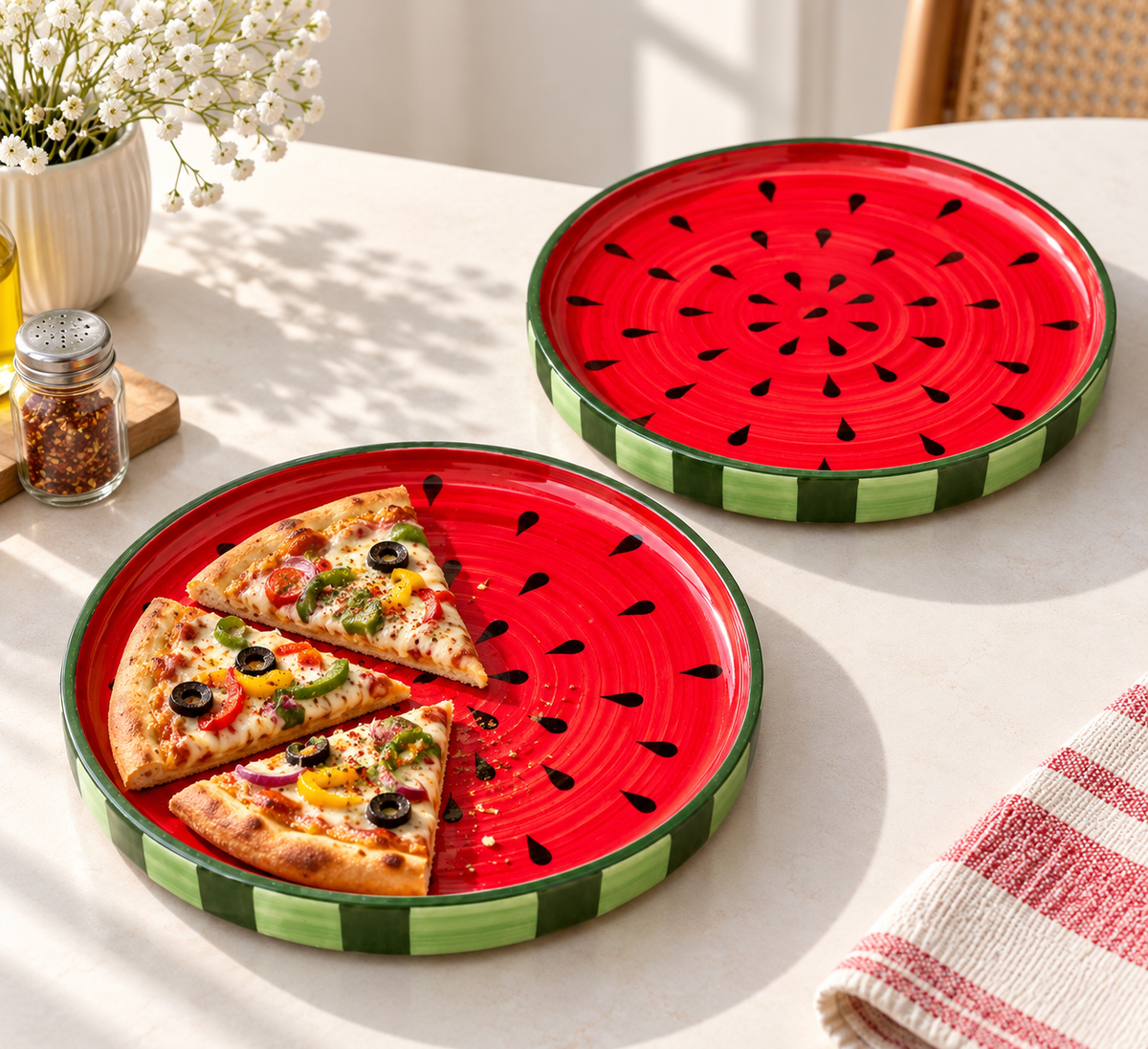 Watermelon Snack Plate cum platter (8-inch)