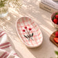 Oval pasta plate cum bowl - Gingham Pink