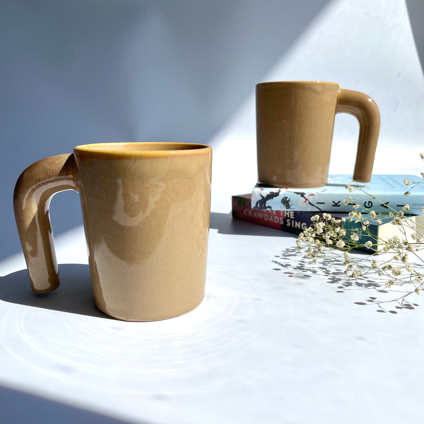 Salted Caramel coffee mug with open handle