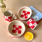 Checkered hearts breakfast set