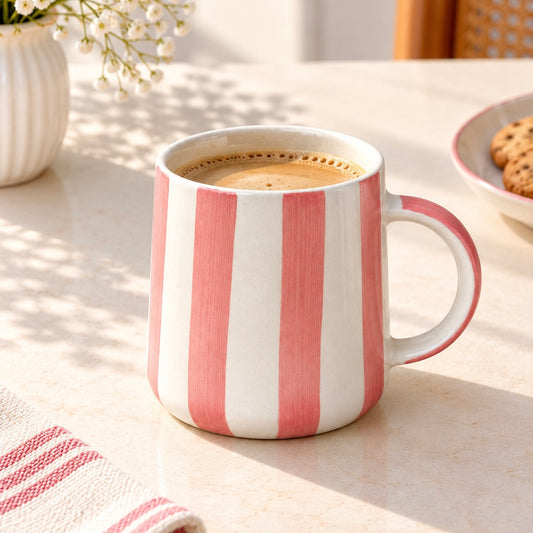 Stripes coffee mug - Pink