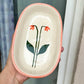 Oval pasta plate cum bowl - Orange bloom