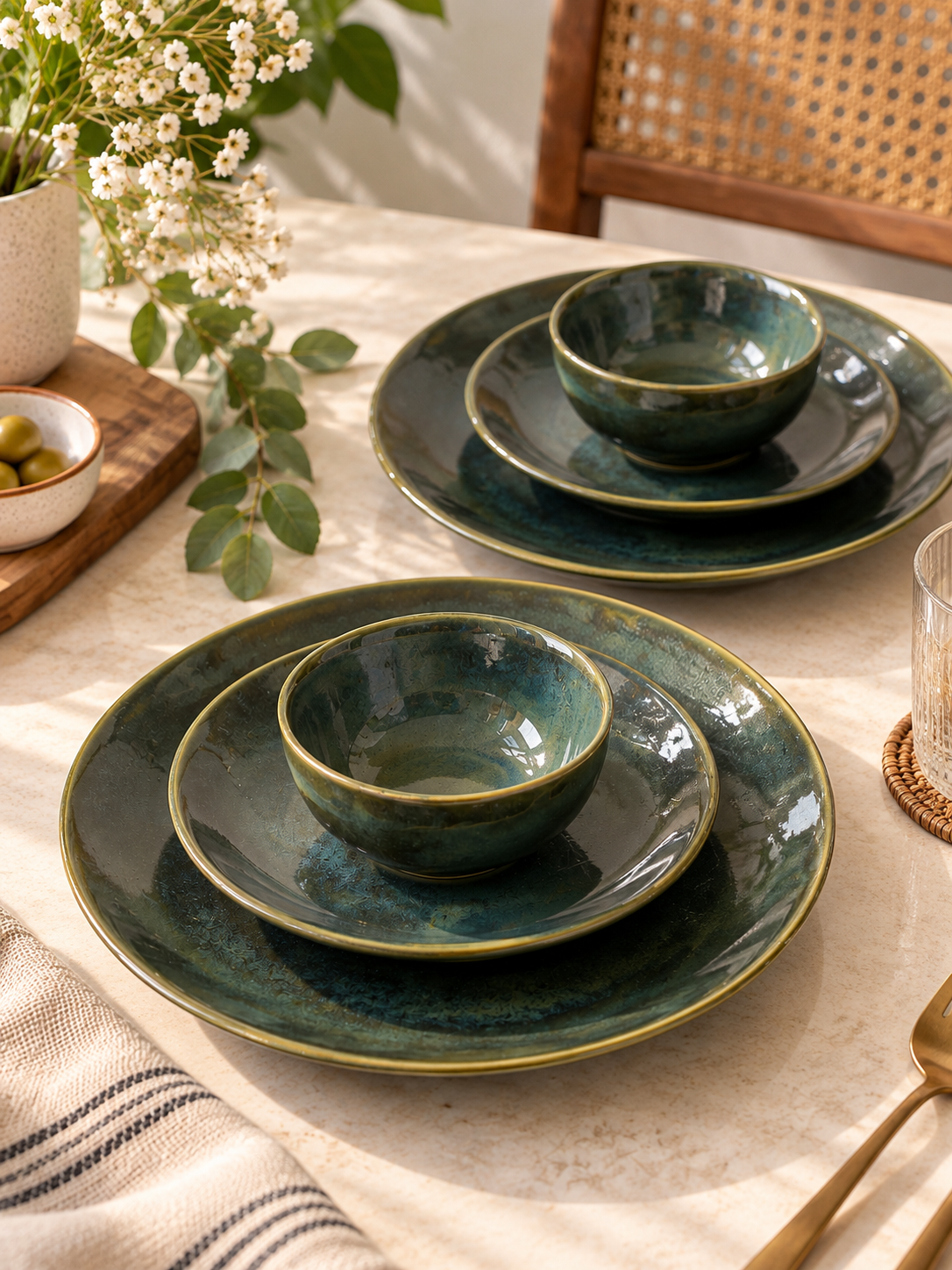 Olive Green Dinner Set (20-pieces)