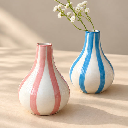 Stripes Flower Vase combo (Set of 2)