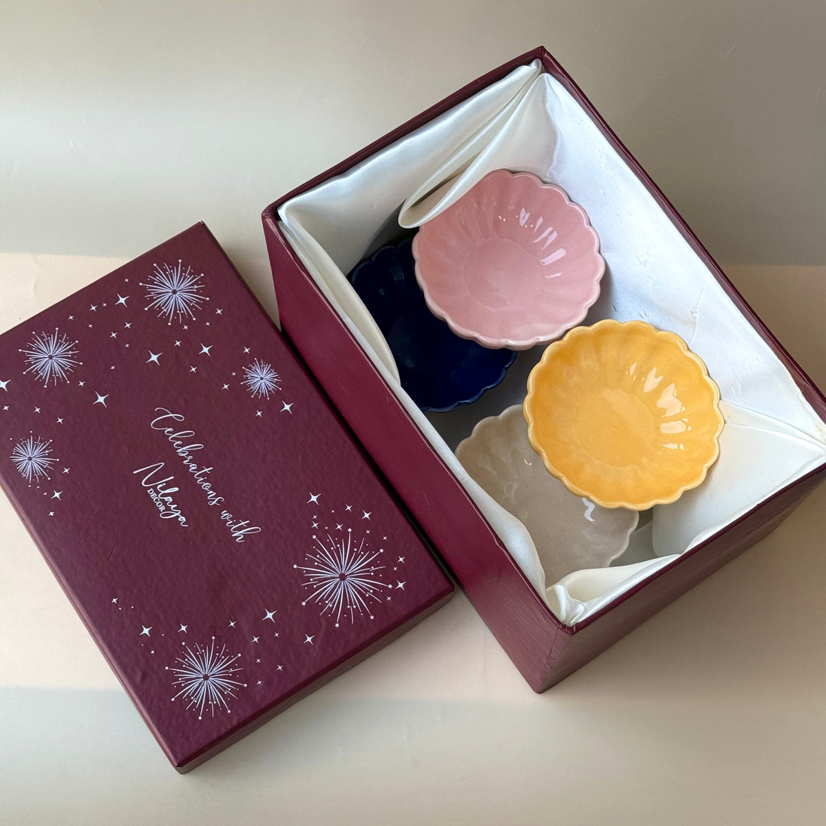 Floral dessert bowl Gift Box