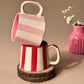 Candy stripe love mug (set of 2- pink & red)