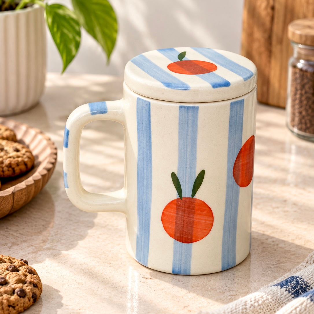 Orange pop mug (with Lid)
