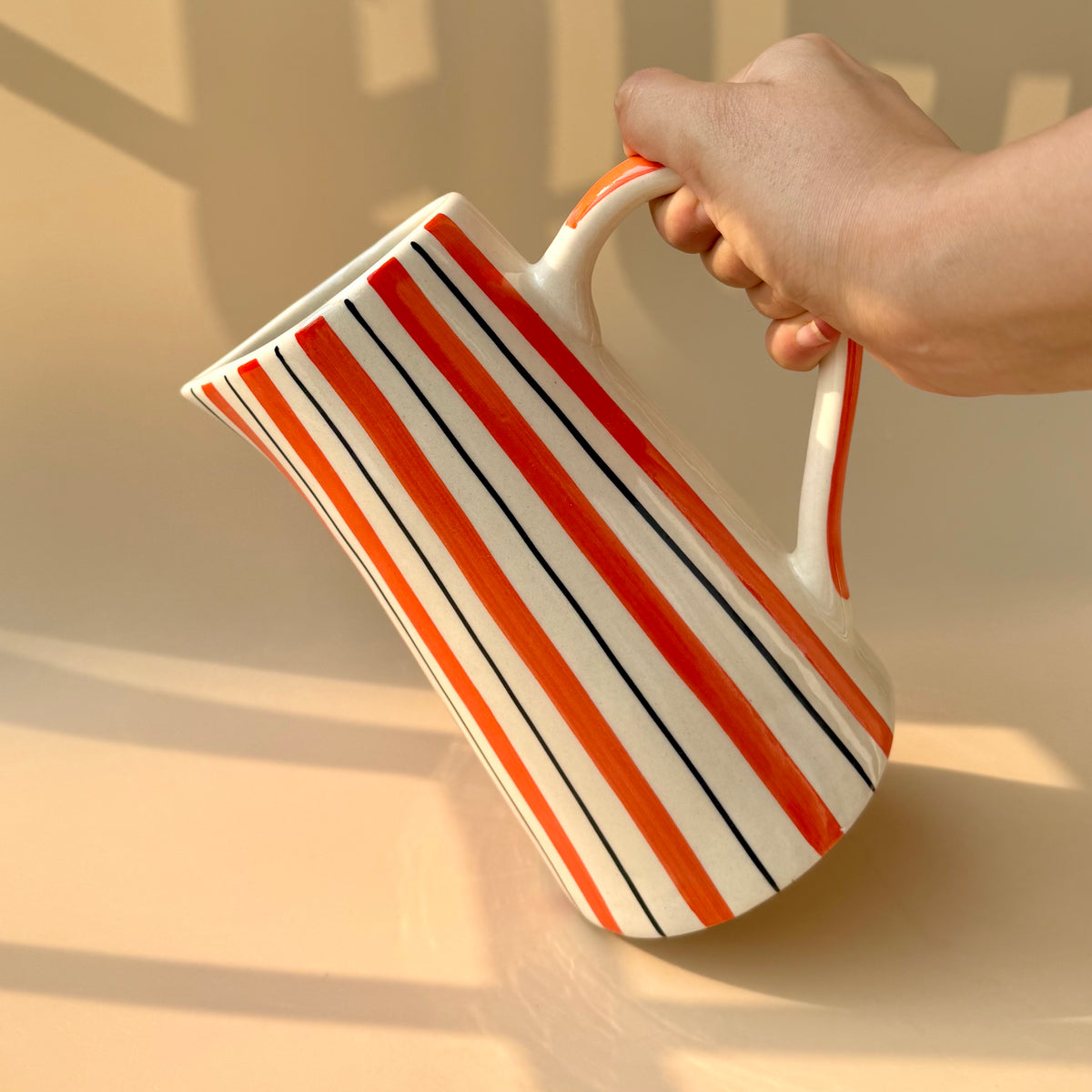 Orange Zesty Stripes Jug